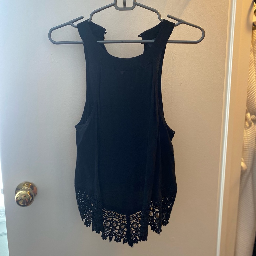 High-Neck Black Blouse